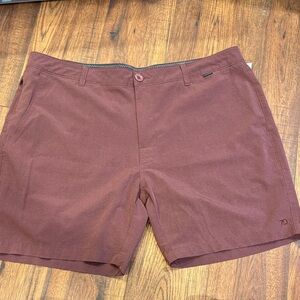 7 Diamonds Men's Maroon Flat Front Shorts 38